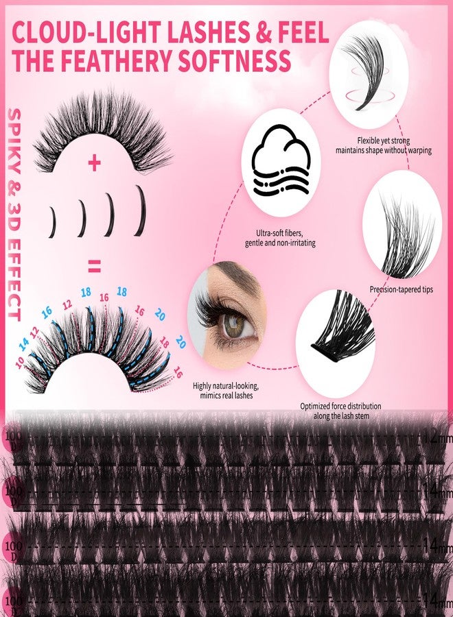 برو لاش بيوتي مجموعة رموش PROLASHBEAUTY مع رموش مدببة، مجموعة رموش ثلاثية الأبعاد، مزيج من 10-18 رموش، مجموعة رموش فردية 100D مع لاصق ومثبت للرموش، ملقط رموش للاستخدام الذاتي (مزيج من 100D-D-10-18). - Image 4